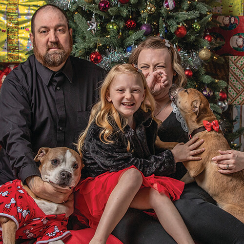 Bowie the dog with his family